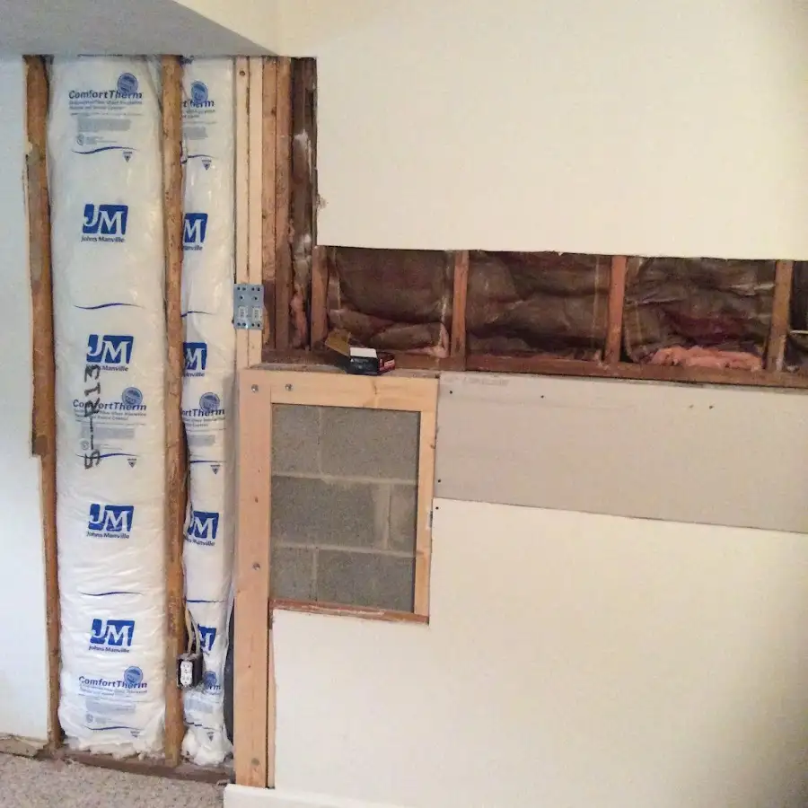 Wall insulation replacement during Contents Cleaning & Restoration in Charlotte